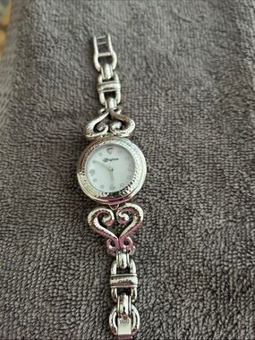 Brighton Silver Heart-Link Ladies Bracelet Watch